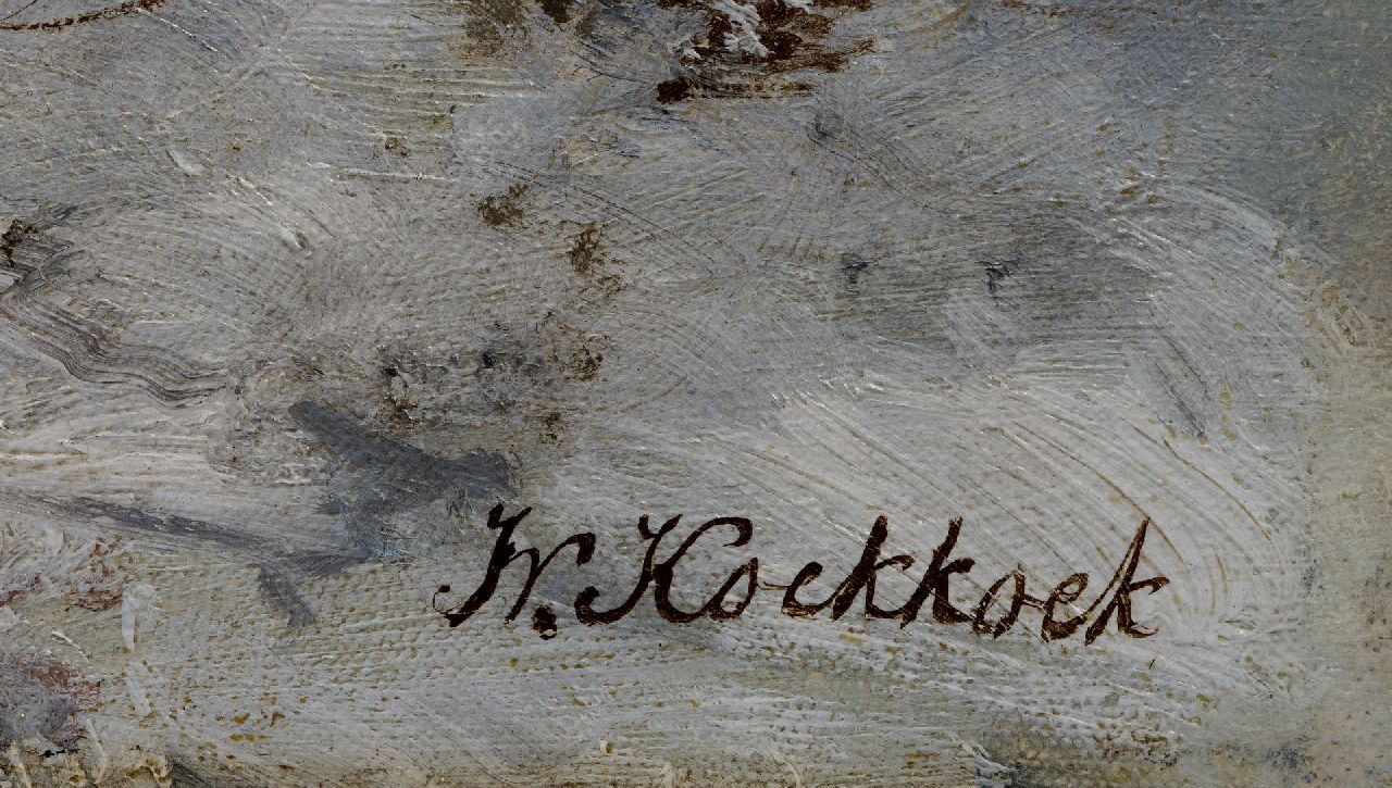 Willem Koekkoek Signaturen Holländisches Stadtbild im Winter