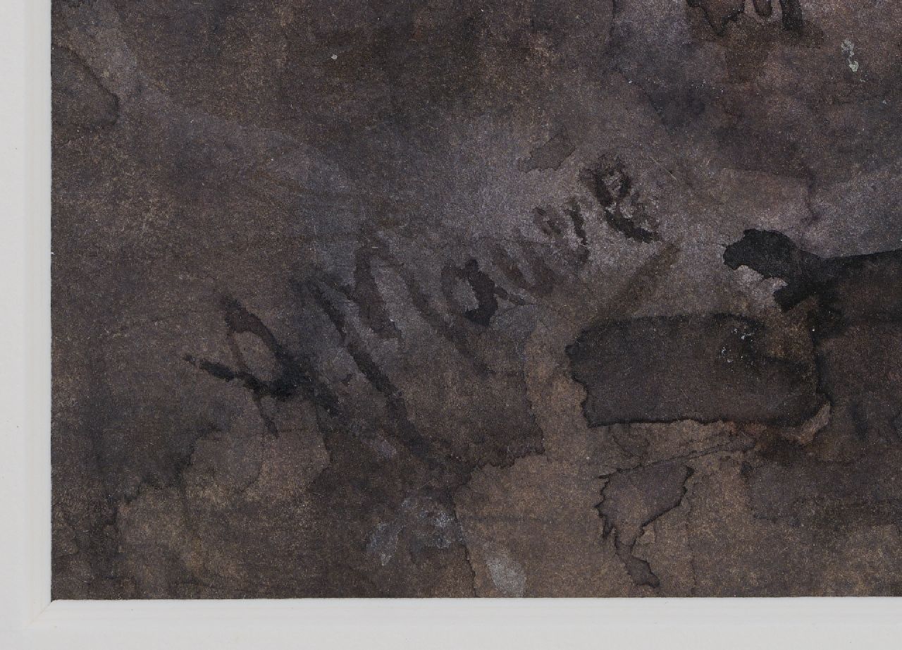 Anton Mauve Signaturen Pflügender Bauer mit seinen Ochsen