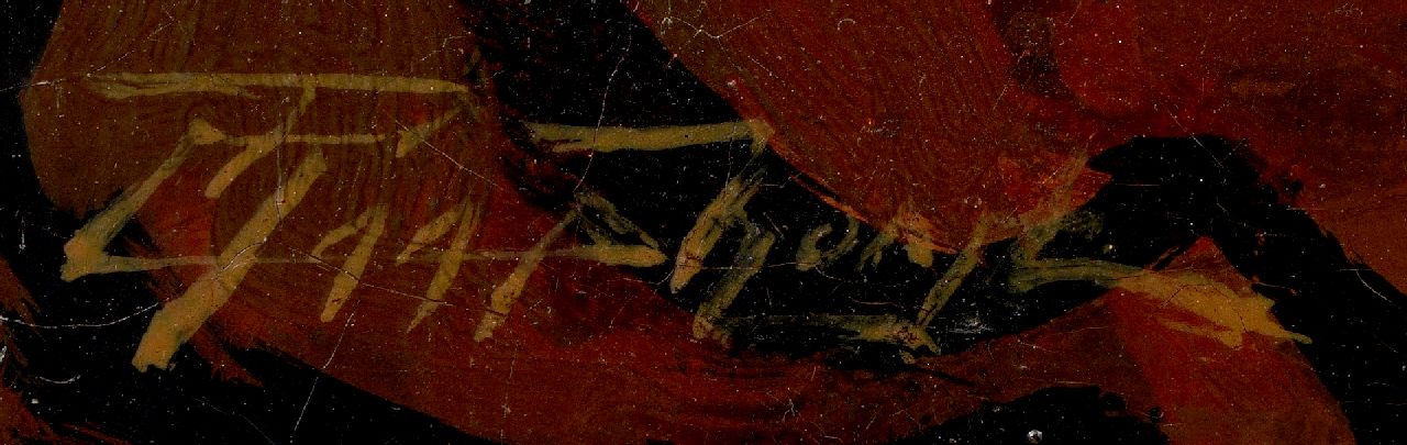 Cornelis Raaphorst Signaturen Kätzchen spielend auf einem Kissen