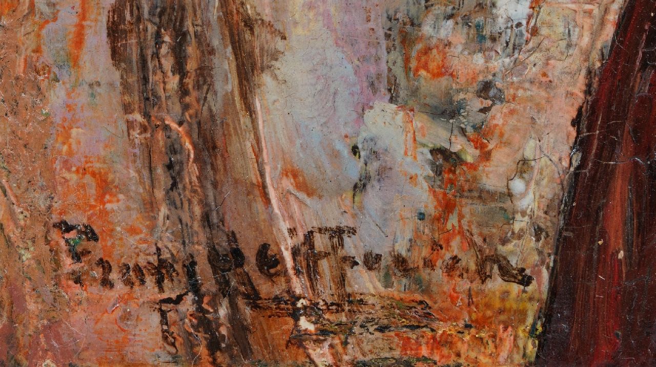 Frans Helfferrich Signaturen Elegante Dame für Haager Hüttenladen