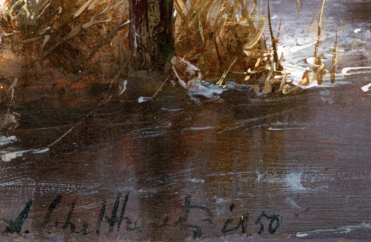 Andreas Schelfhout Signaturen Winterlandschaft mit Jäger und Hund bei einem Pferdeschlitten