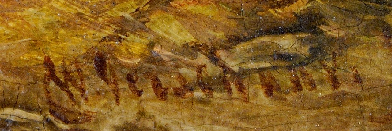 Wouterus Verschuur Signaturen Stalinterieur mit Pferd und Hund