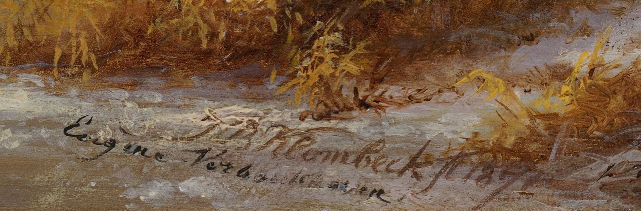Johann Bernard Klombeck en Eugène Verboeckhoven Signaturen Rückkehr des Marktes