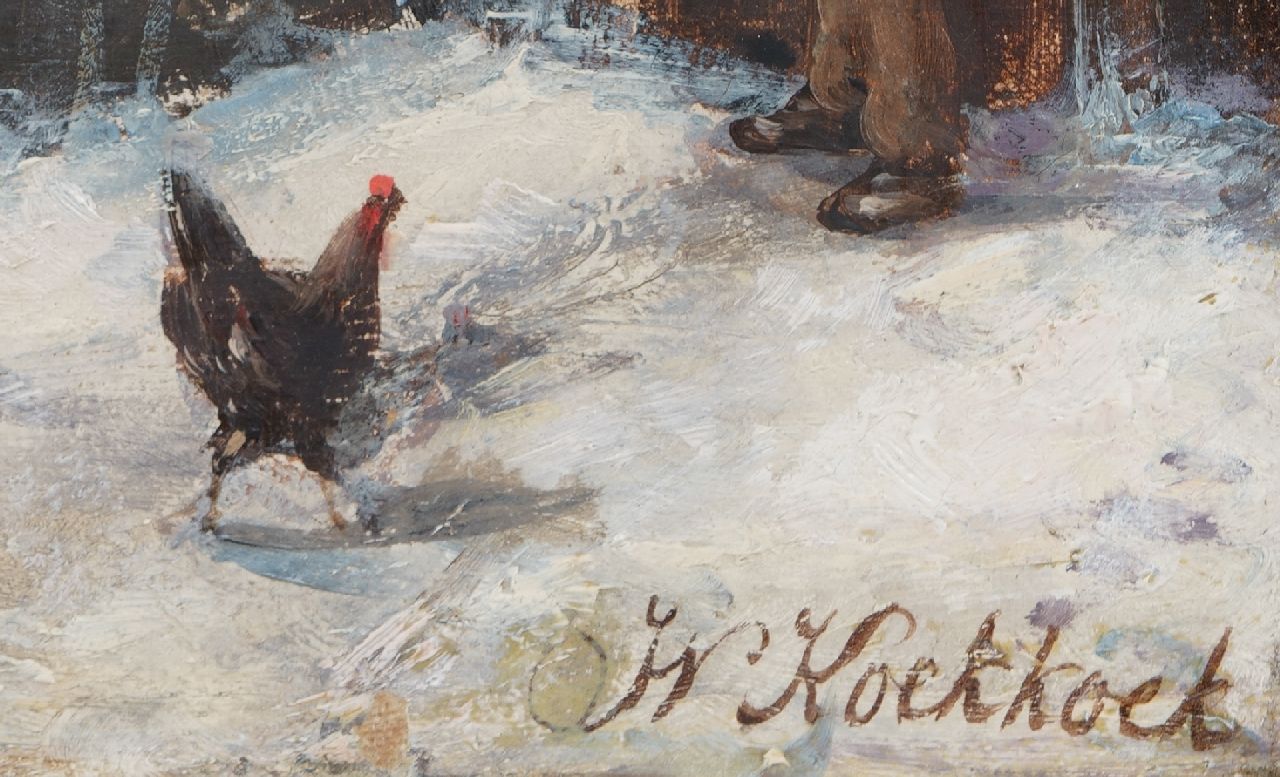 Willem Koekkoek Signaturen Belebtes Stadtbild bei Schnee