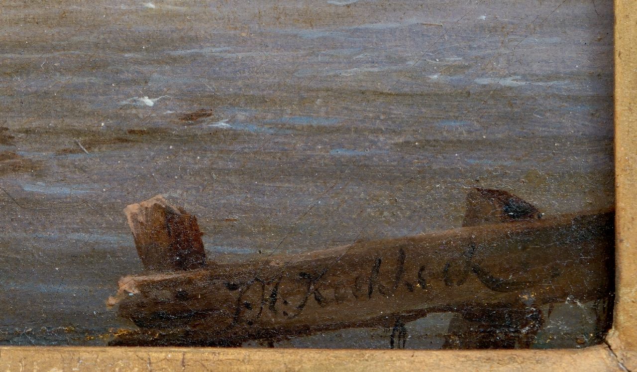 Johannes Hermanus Koekkoek Signaturen Ruhevolle Flusslandschaft mit Mühle und Fährboot