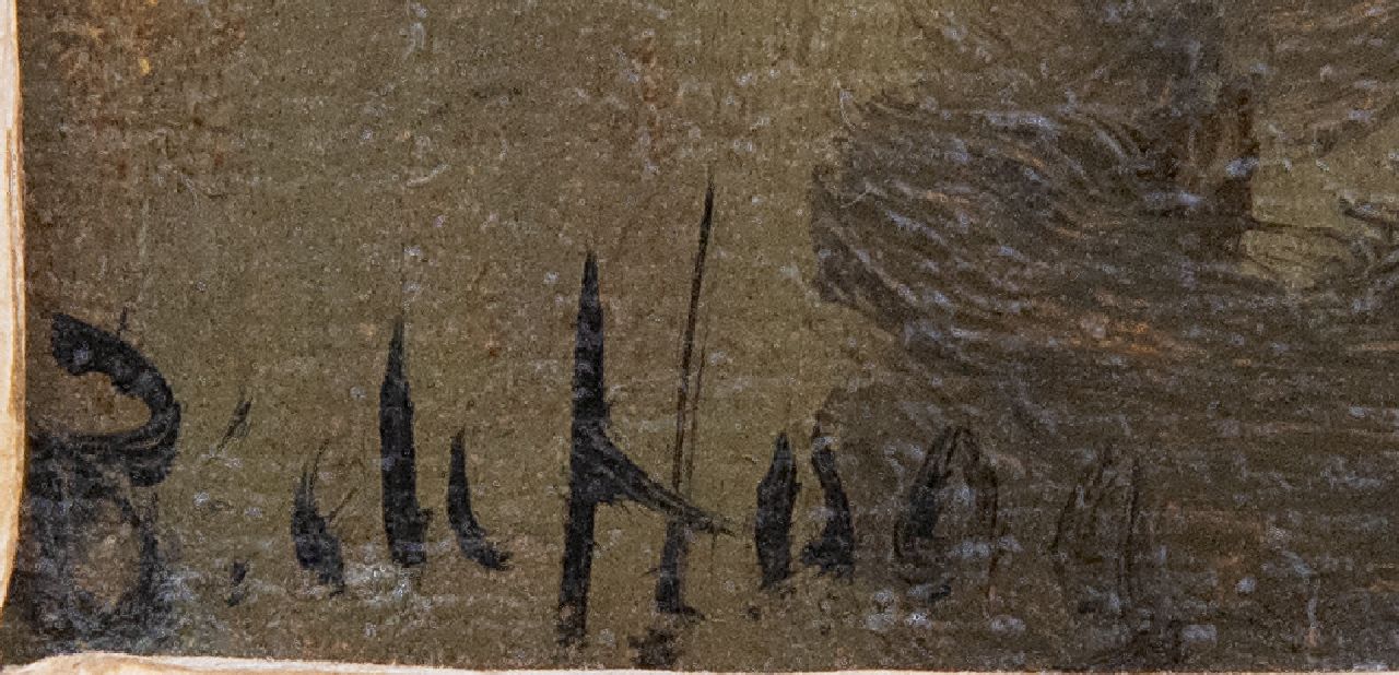 Bernard de Hoog Signaturen A girl knitting