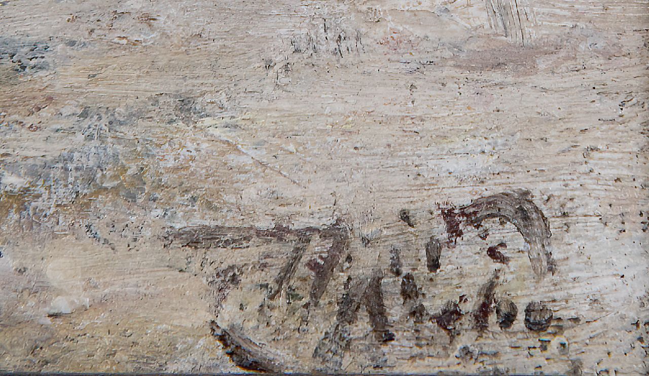 Henri van Seben Signaturen Eisläuferpaar in einer Winterlandschaft