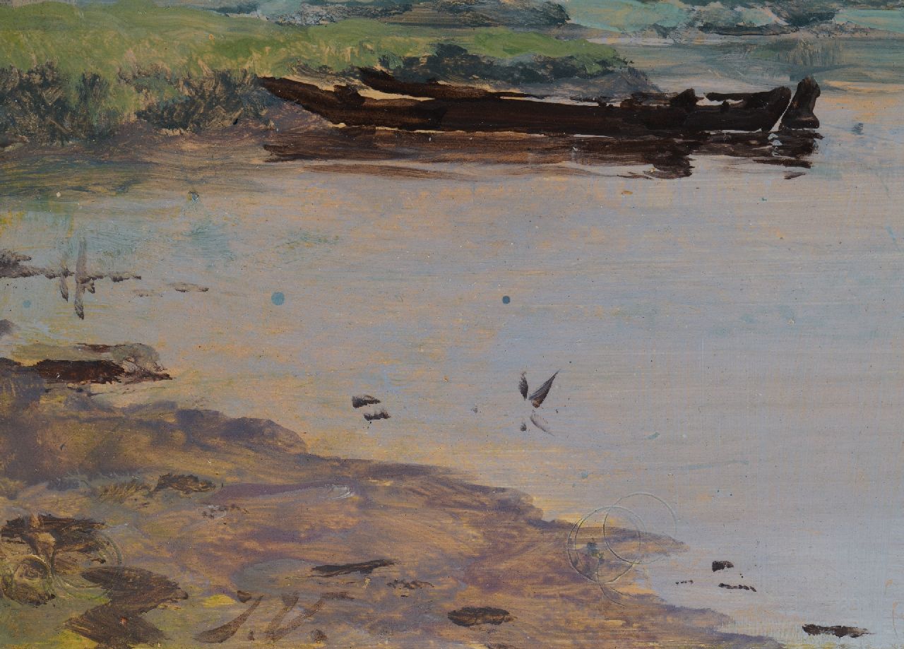 Jan Voerman sr. Signaturen Blick auf den Fluss IJssel bei Hattem