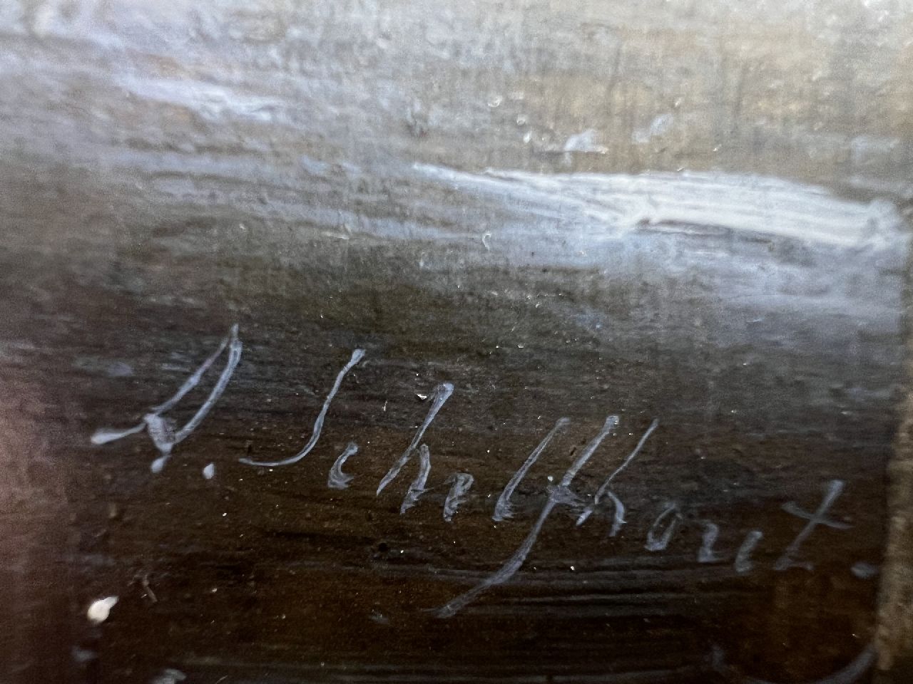 Andreas Schelfhout Signaturen Schlittschuhläufer in einer niederländischen Winterlandschaft