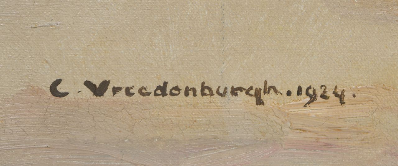 Cornelis Vreedenburgh Signaturen Blick auf den Amstel mit der schmalen Brücke, Amsterdam