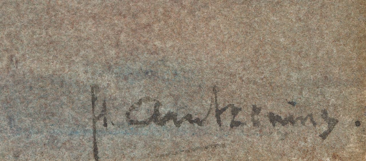 Floris Arntzenius Signaturen Sommergäste beim Kurhaus in Scheveningen in der Abenddämmerung