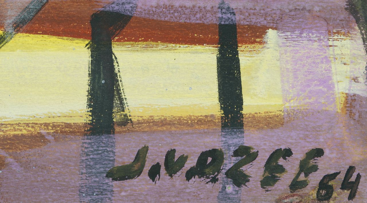 Jan van der Zee Signaturen Bauernhof; im Verso: 'Onderdendam'