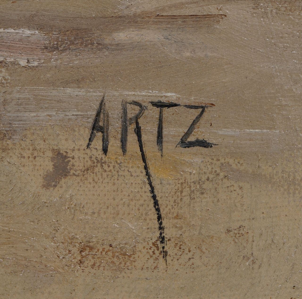 David Artz Signaturen Spielende Fischerkinder am Strand