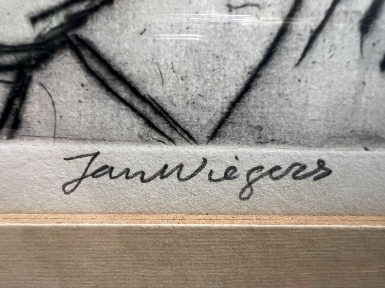 Jan Wiegers Signaturen Porträt von H.N. Werkman und Johan van Zweden
