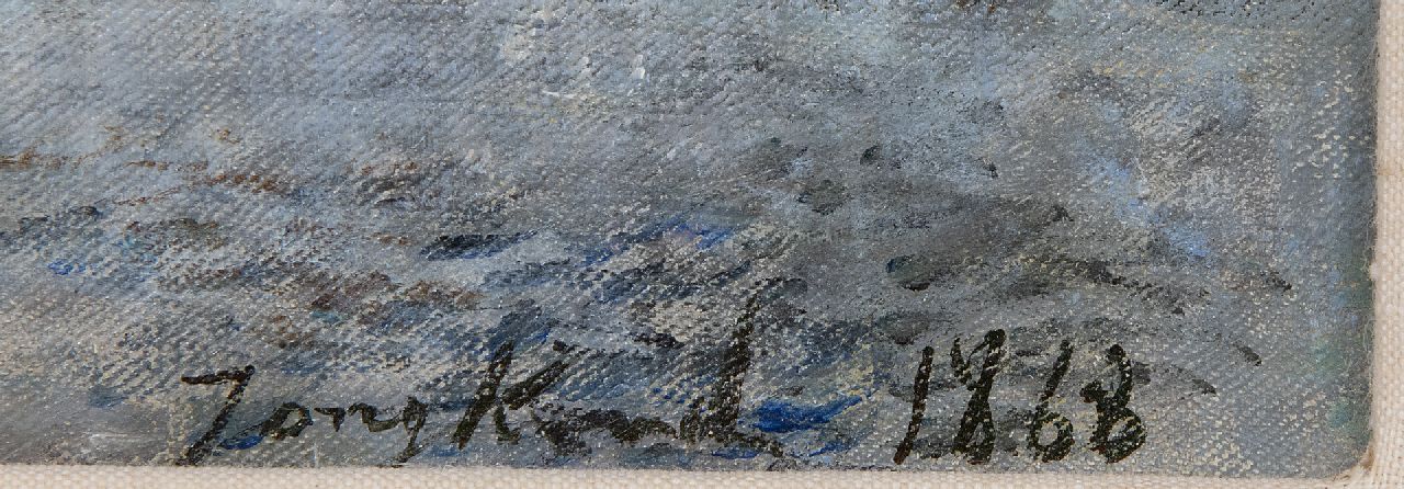 Johan Barthold Jongkind Signaturen In der Nähe des Flusses, wahrscheinlich des Dinkel bei Lattrop