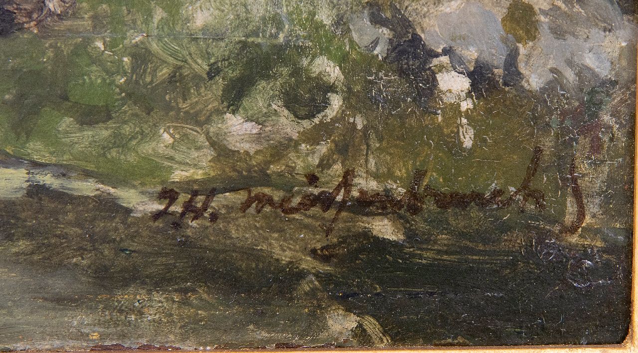 Jan Hendrik Weissenbruch Signaturen Waschtag (Mögliche Aussicht vom Hinterhof des Gasthauses 'Het Vliegende Paard', Nieuwkoop)