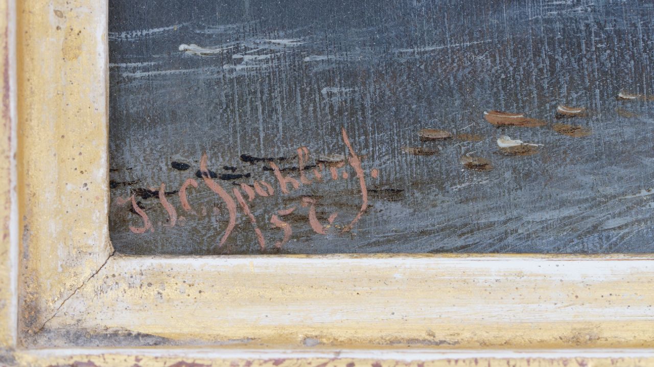 Jacob Jan Coenraad Spohler Signaturen Skaters on a frozen waterway