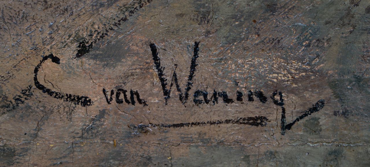 Kees van Waning Signaturen Ansicht auf die 'Wagenbrug' und 'Wagenstraat', Haag