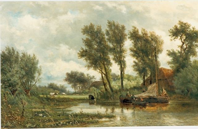 Jan Willem van Borselen | Moored vessel, Öl auf Leinwand, 44,3 x 71,0 cm