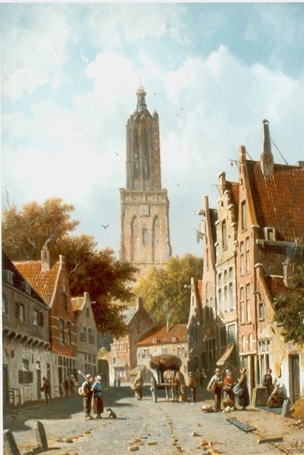 Adrianus Eversen | Daily activities, Amersfoort, Öl auf Tafel, 37,3 x 26,8 cm, signed l.r.