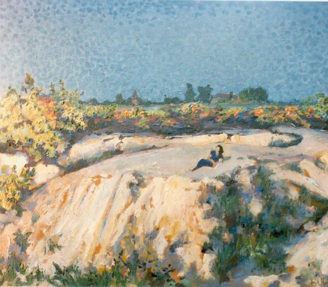 Hamel J.G.  | A heath landscape, Öl auf Holzfaser 49,8 x 59,7 cm, signed l.r.