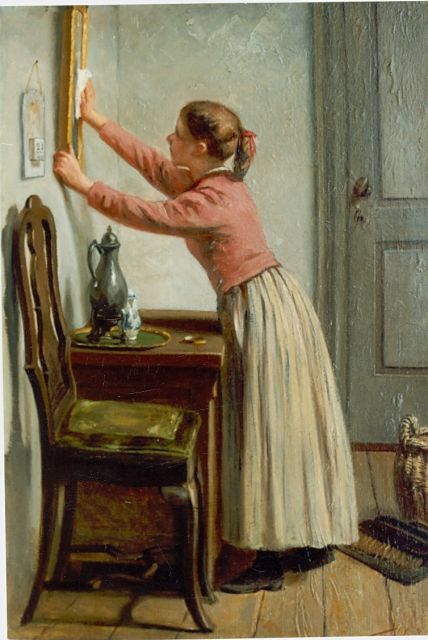 Jozef Hoevenaar | Mother's little helper, Öl auf Leinwand, 40,8 x 30,6 cm, signed l.r.