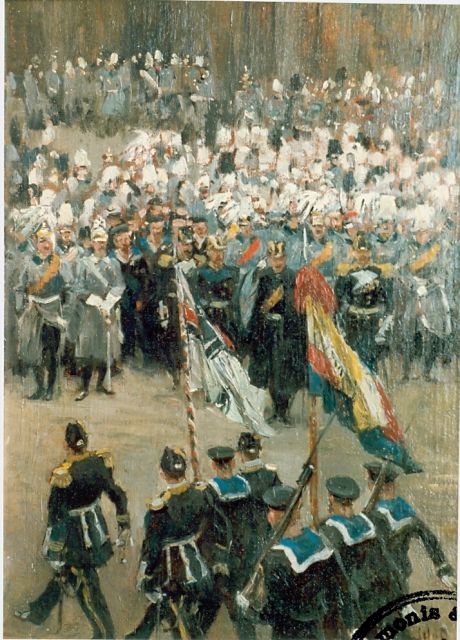 Jan Hoynck van Papendrecht | Ceremony, Öl auf Leinwand auf Holz, 37,0 x 27,0 cm, signed l.r. und dated 1901