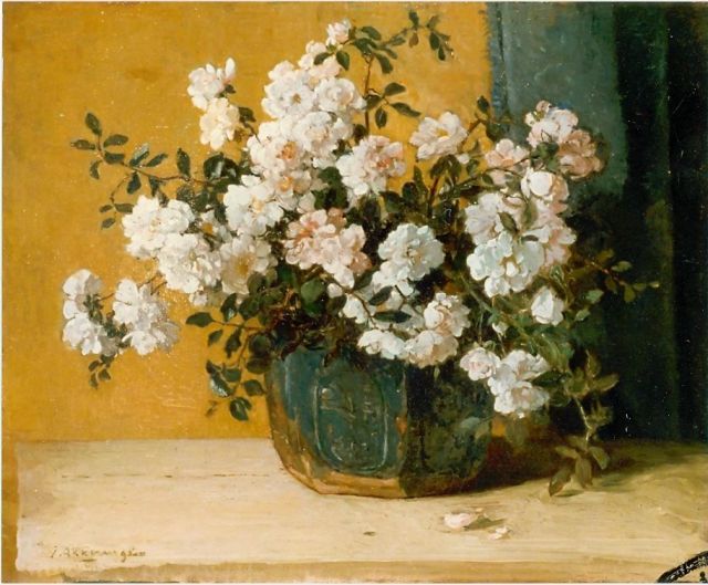 Johannes Evert Akkeringa | A still life of roses, Öl auf Leinwand, 43,0 x 53,0 cm, signed l.l.