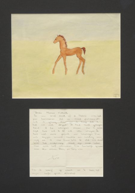 Prinses Beatrix van Oranje Nassau | A foal, Bleistift und Aquarell auf Papier, 23,0 x 30,0 cm, signed with monogram l.r.