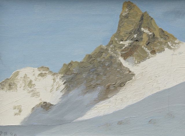 Prins Bernhard | Mountain landscape, Öl auf Leinwand, 18,0 x 23,7 cm, signed with initials P.B. l.l. und dated '90