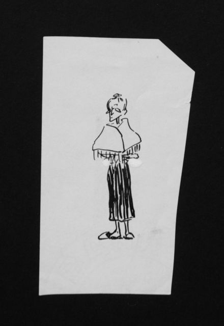 Prinses Beatrix van Oranje Nassau | Old lady, Bleistift und Ausziehtusche auf Papier, 11,0 x 6,5 cm, executed August 1960