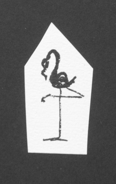 Prinses Beatrix van Oranje Nassau | Stork, Bleistift und Ausziehtusche auf Papier, 7,0 x 3,8 cm, executed August 1960
