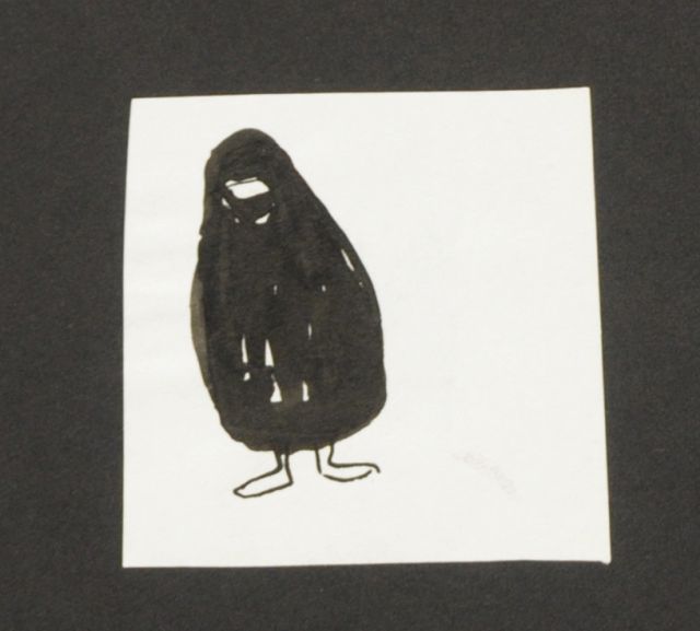 Prinses Beatrix van Oranje Nassau | Veiled woman, Bleistift und Ausziehtusche auf Papier, 5,8 x 6,0 cm, executed August 1960