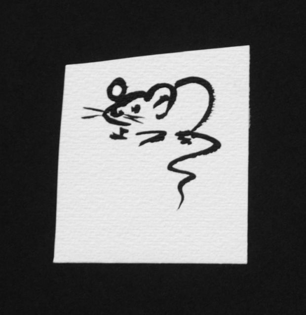 Prinses Beatrix van Oranje Nassau | Mouse, Bleistift und Ausziehtusche auf Papier, 6,6 x 5,7 cm, executed August 1960