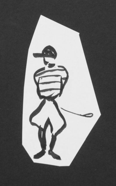 Prinses Beatrix van Oranje Nassau | Jockey, Bleistift und Ausziehtusche auf Papier, 11,0 x 5,5 cm, executed August 1960