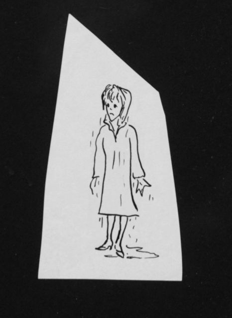 Prinses Beatrix van Oranje Nassau | Girl, dripping wet, Bleistift und Ausziehtusche auf Papier, 9,3 x 5,0 cm, executed August 1960