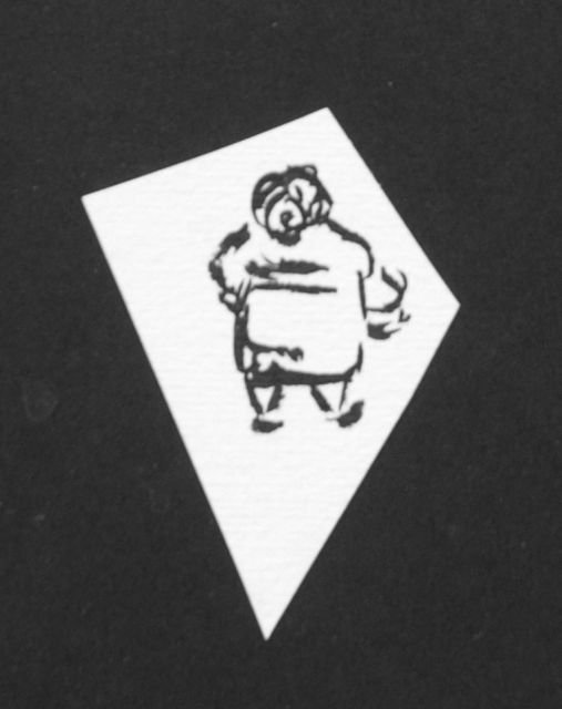 Prinses Beatrix van Oranje Nassau | Fat woman, Bleistift und Ausziehtusche auf Papier, 6,5 x 4,0 cm, executed August 1960