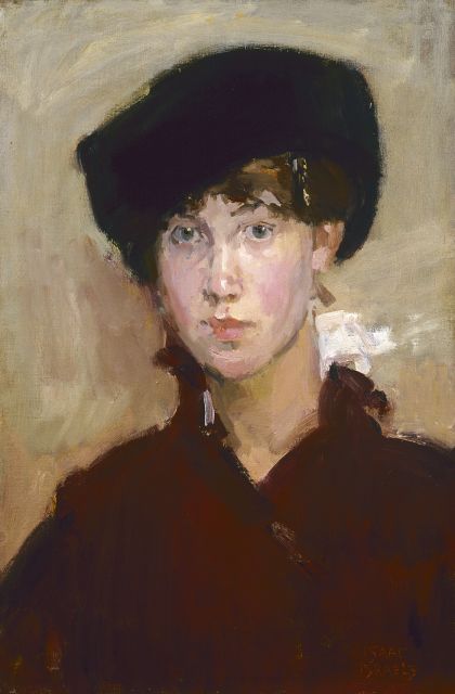 Isaac Israels | Young lady with a cap, Öl auf Leinwand, signed l.r.