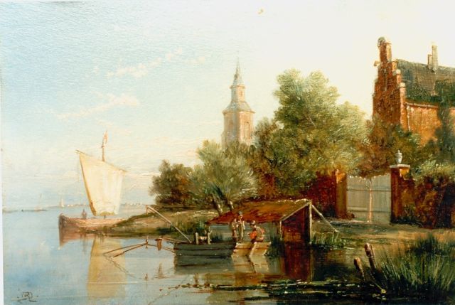 William Raymond Dommerson | River view, Öl auf Tafel, 17,8 x 25,6 cm, signed l.l.