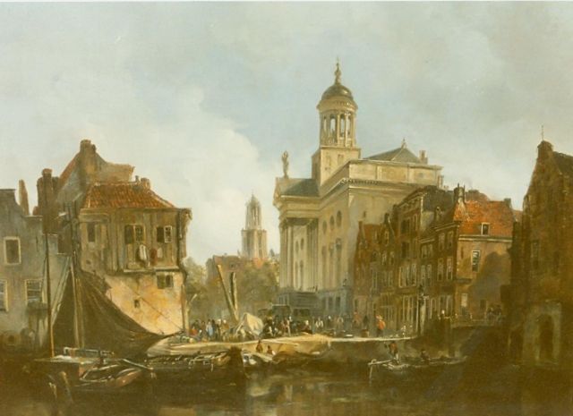Johannes Bosboom | View of Utrecht, Öl auf Holz, 45,0 x 61,5 cm, signed l.l.