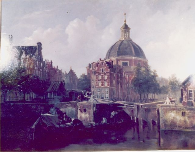 Johannes Bosboom | A view of Amsterdam, with the Koepelkerk, Öl auf Holz