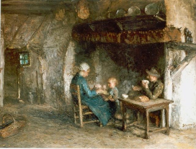 Bernard Blommers | An interior scene, Öl auf Leinwand, 57,5 x 71,4 cm, signed l.r.