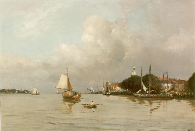 Louis Apol | Harbour of Dordrecht, Öl auf Leinwand, 55,5 x 80,5 cm, signed l.r.