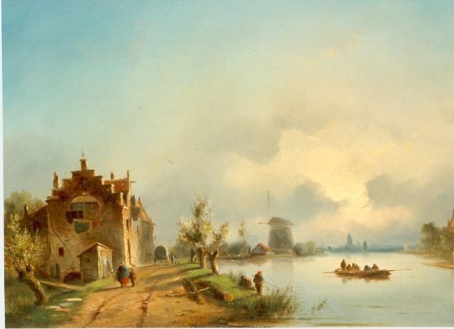 Adrianus David Hilleveld | A river landscape, Öl auf Holz, 35,0 x 46,0 cm