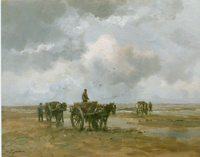 Willem George Frederik Jansen | Shell gatherers on the beach, Öl auf Leinwand, 50,9 x 65,5 cm, signed l.l.