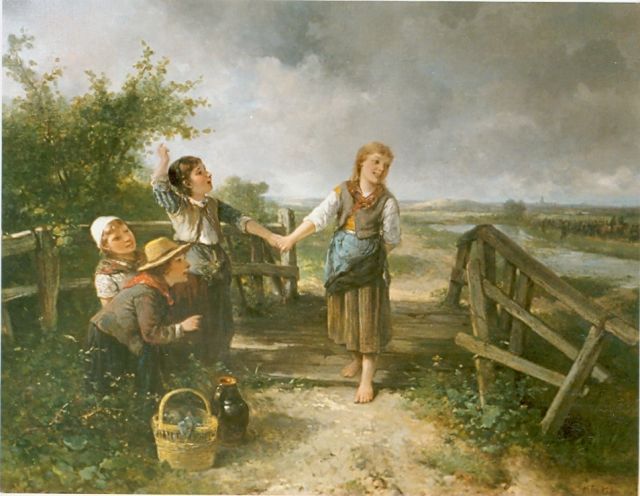 Kate J.M.H. ten | The picnic, Öl auf Leinwand 64,0 x 83,0 cm, signed l.r.