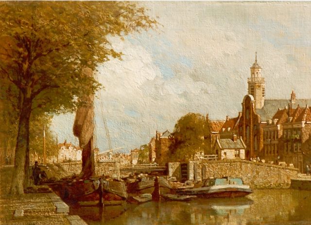 Karel Klinkenberg | The 'Voorhaven', Delfshaven, Öl auf Leinwand, 38,5 x 53,5 cm, signed l.r.