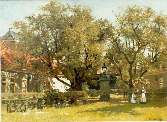 Karel Klinkenberg | Court yard, Öl auf Leinwand, 43,5 x 58,5 cm, signed l.r.