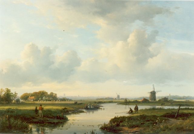 Lodewijk Johannes Kleijn | Dutch river landscape, Öl auf Leinwand, 39,3 x 28,6 cm, signed l.r.