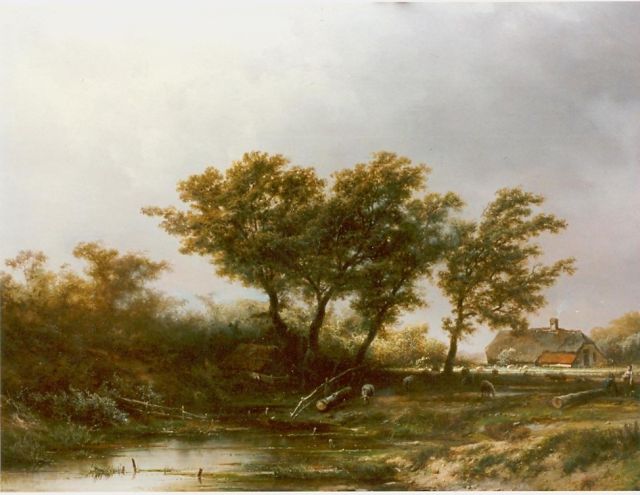 Pieter Kluyver | A river landscape, Öl auf Holz, 40,2 x 54,0 cm, signed l.r.